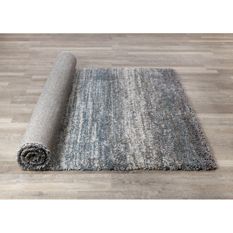 Mercury Row® Smoak Performance Gray/Blue/Cream Rug & Reviews Wayfair